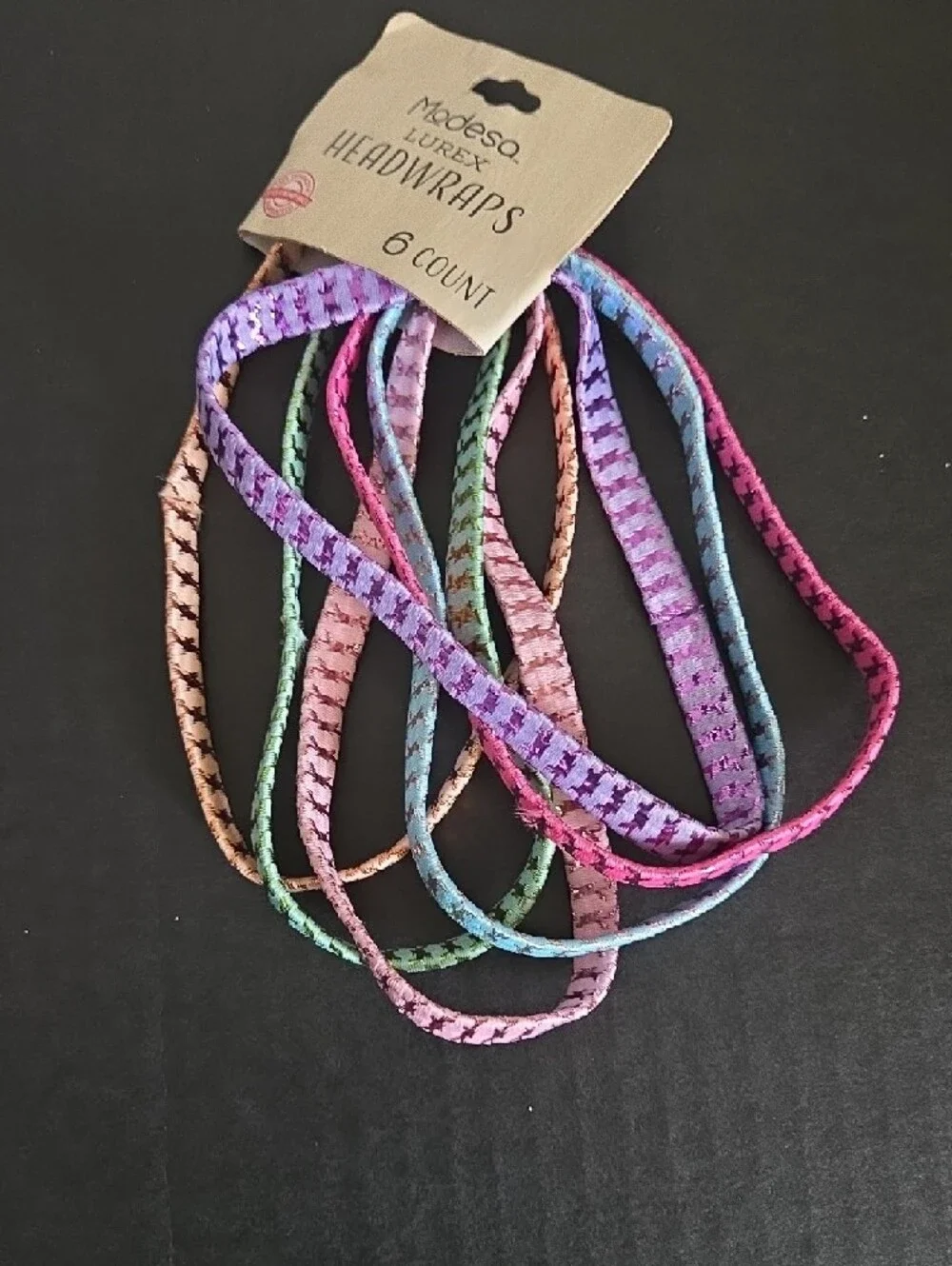 No Boundaries Pink Scrunchie with Gold Charm & Multicolor Braided Headwraps